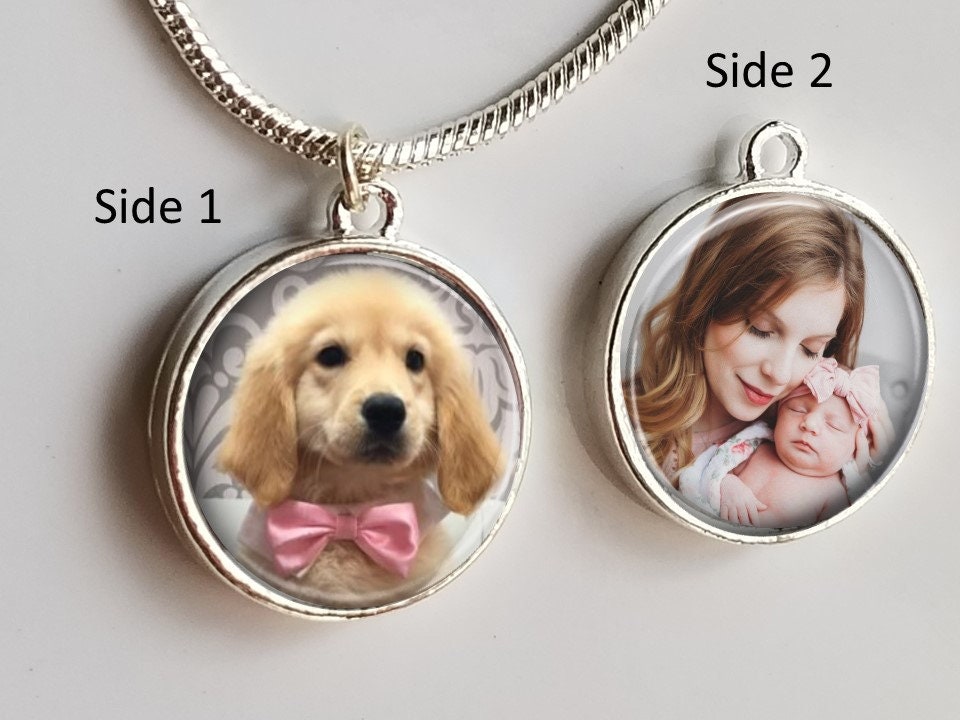 Double sided photo on sale charm