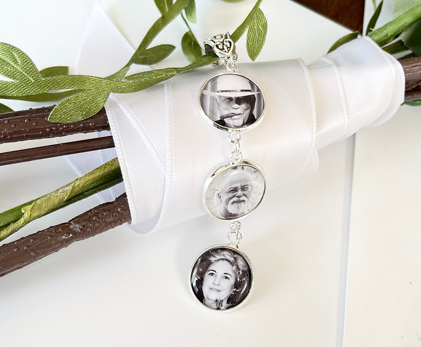 Picture Charms for long dangling Bridal Bouquet Wedding Memory Charm