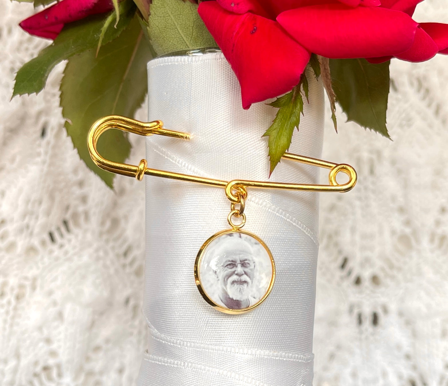 Gold Photo Charms for Bridal Bouquet Wedding