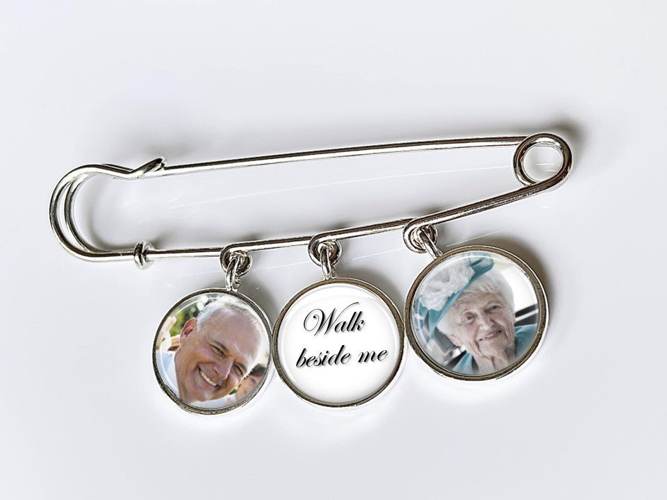 Custom groom memorial photo Boutonniere Lapel Pin